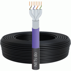 NETs do Netzwerkkabel 1000MHz sim.outdoor >100< schwarz S/FTP4x2xAWG23 CAT7 PE sw (100 m)