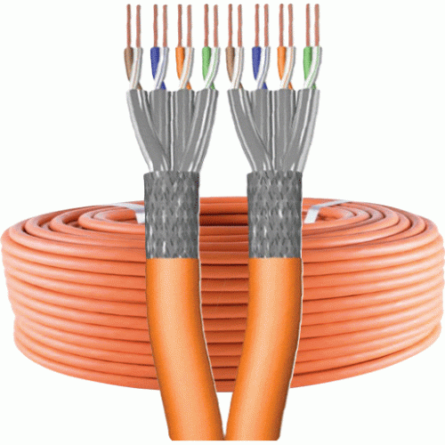 R-TEC Datenkabel Kat.7 S/FTP1000/23 LS0H-3 Orange Duplex (100 m)