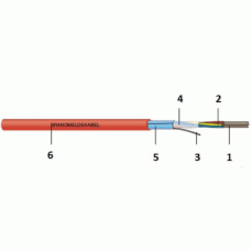 Dätwyler Brandmeldekabel mit Funktionserhalt max. 225V FE180 E30 JE-H(ST)H 4X2X0,8 E30-L BMK ROT VPE: Schnittware (1m)