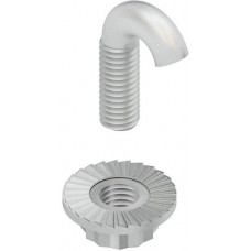 Niedax Hakenschraube Gewinde M6 mit verzahnter Flanschmutter Ø 17 mm Stahl
