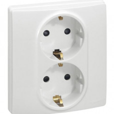 Legrand Niloe 2-fach Schuko-Steckdose f.1-f Dose Steckklemmen m. Spreizkrallen 664543