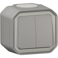 Legrand Plexo New Feuchtraum-Aufputz Serienschalter 10 AX Steckklemmen (SL) IP55 Grau