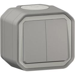 Legrand Plexo New Feuchtraum-Aufputz Serienschalter 10 AX Steckklemmen (SL) IP55 Grau