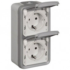 Legrand FR-Aufputz Plexo IP55  Steckdose (SL) 2-fach senkrecht