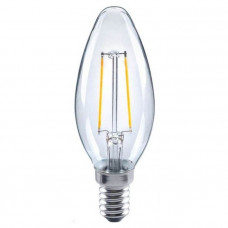 TS Electronic LED Filamentlampe Kerzenform klar E14 4W 2700K warm-weiß 470 Lumen Ø35mm