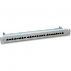 R-TEC Patchpanel 24xRJ45 1HE Kat6 Class E 250 MHz RAL7035