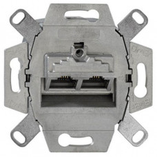 Rutenbeck Datendose Kat 6 ohne Zentralstück und Abdeckplatte 2 x 8-polig RJ45