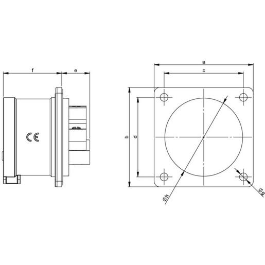 PCE CEE-Anbaugerätestecker gerade 3-polig 16A 230V 6h IP44 613-6