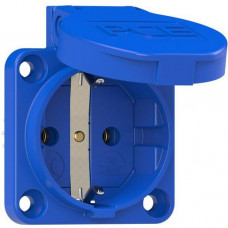PCE Schutzkontaktsteckdose nat 50x50 IP54 rückw. blau