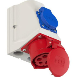 PCE CEE Wandgerätedose Kombi 5-polig 16A 400V 6h IP44 9215-6 PCE CEE Wandgerätedose Kombi 5-polig 16A 400V 6h IP44 9215-6