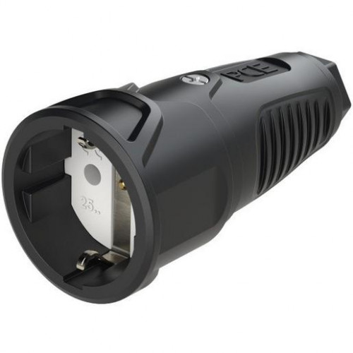 PCE Schutzkontaktkupplung Gummi Taurus2 16A 250V IP20 2510 schwarz AURUS2