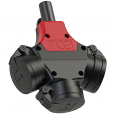 PCE Schutzkontaktkupplung Vollgummi 3-Wege 2/16A 250V IP44 25322-S