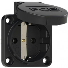PCE Schutzkontaktsteckdose nat 50x50 IP54 rückw. schwarz 105-0S