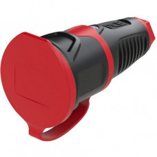 PCE Gummikupplung mit Deckelband schwarz/rot 16A 250V IP54 2511-SR TAURUS2