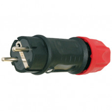 PCE Schutzkontaktstecker Gummi 16A 250V IP44 05622-S schwarz