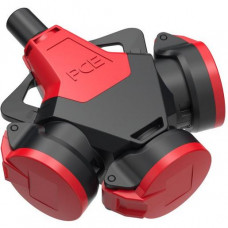 PCE Vollgummi mit Klappdeckel nat 16A 250V IP54 rot 3-Wegekupplung 253722-SR5 TOPTAURUS2
