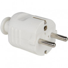 PCE Schutzkontaktstecker 16A 250V IP20 PP 2SL Tülle zentral weiß 08266