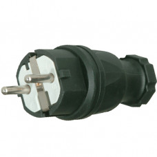 PCE Schutzkontaktstecker Gummi 16A 250V IP44 0511-S schwarz