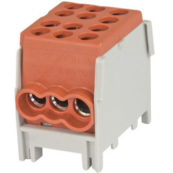 Pollmann Hauptleitungsklemme 1-polig anreihbar 2x25/4x16 mm² braun