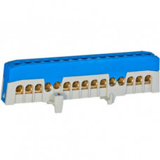 Pollmann Nulleiterklemmblock 15-polig NLK 15-F2 blau
