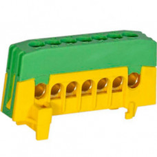 Pollmann Schutzleiterklemmblock 7-polig SLK 7-F2 gelb/grün