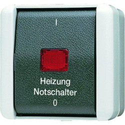 Jung Heizung-Notschalter 10 AX 250 V rotes Lichtaustritt 1 / 0 Aus 2-polig 802 H W