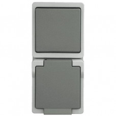 Presto-Vedder Feuchtraum Universalschalter/Steckdose grau AP 9320/6