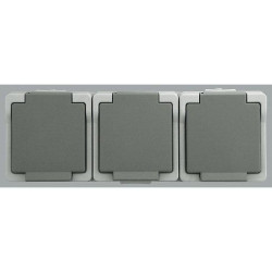 Presto-Vedder Feuchtraum-Schukosteckdose 3-fach grau Aufputz Presto-Vedder Feuchtraum-Schukosteckdose 3-fach grau Aufputz
