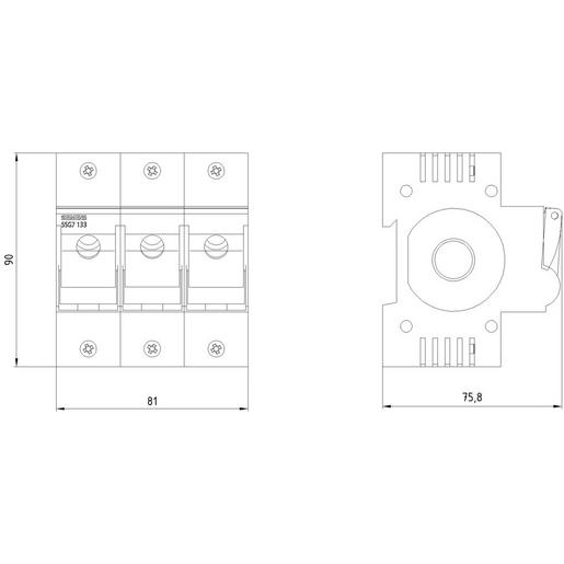Siemens MINIZED-Lasttrennschalter für NEOZED-Sicherungseinsätze D02 3-polig 5SG7133