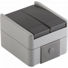 TEM Aus/Wechselschalter Doppelt IP44 10 AX 250V grau