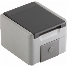 TEM Steckdose Schuko mit Klappdeckel IP44 2P+E 16A 250V BV grau