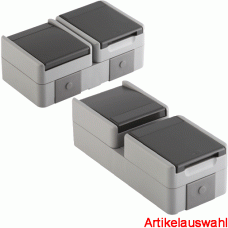 TEM Steckdose+Schalter Wechschalter horizontal IP44 16A+10A 250 V BV grau