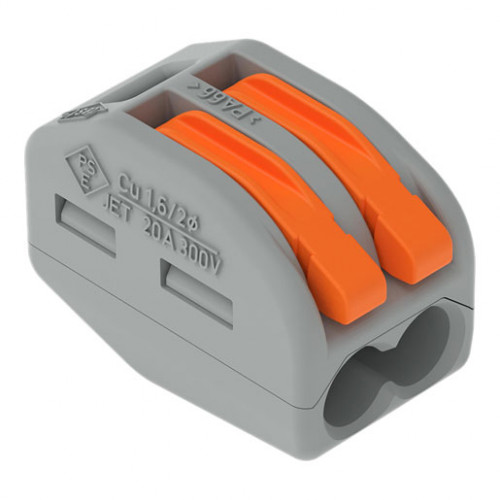 Wago 2-Leiter-Klemme Verbindungsklemme 0,08 - 4 mm² mit Betätigungshebeln 222-412