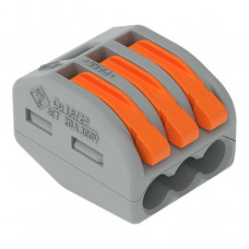 Wago 3-Leiter-Klemme Verbindungsklemme 0,08 - 4 mm² mit Betätigungshebeln 222-413