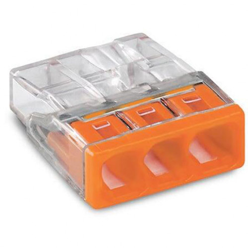 Wago 3-Leiter-Klemme COMPACT 0,5 - 2,5 mm² transparent/orange 2273-203