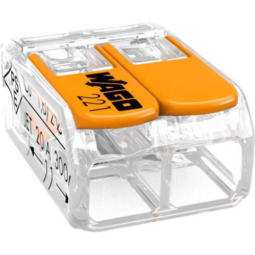 Wago 2-Leiter-Klemme COMPACT 0,14 - 4 mm² transparent/orange 221-412