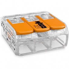 Wago 3-Leiter-Klemme COMPACT 0,14 - 4 mm² transparent/orange 221-413