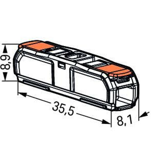 Wago Durchgangsverbinder mit Hebel für alle Leiterarten max. 4 mm² 221-2411