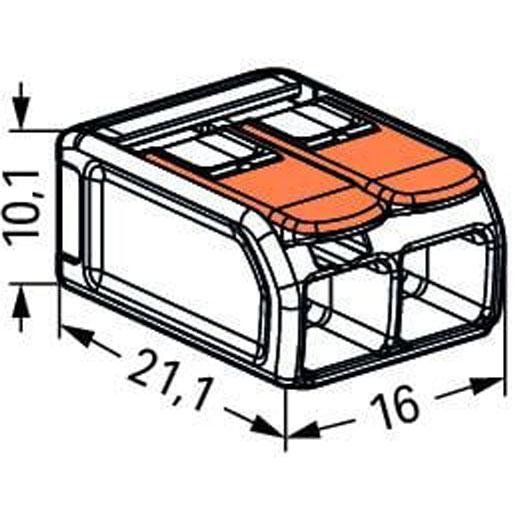 Wago COMPACT 2-Leiterklemme 2-fach x 0,5-6mm² 221-612