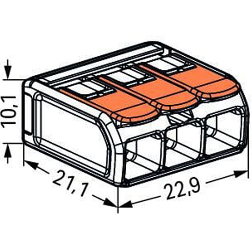 Wago COMPACT 3-Leiterklemme 3fach x 0,5-6mm² 221-613
