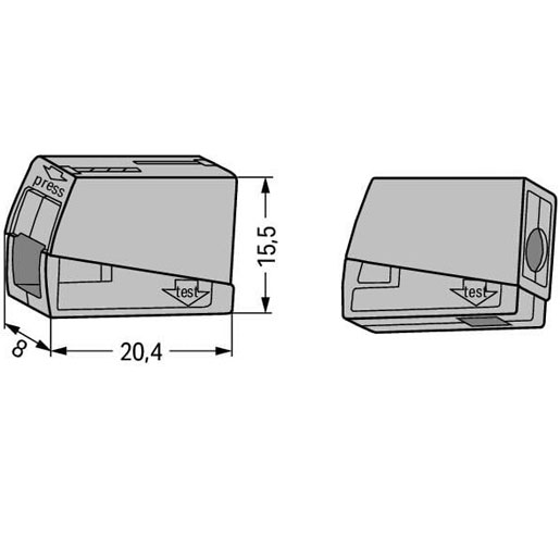 Wago Leuchtenklemme 1-2,5 mm² grau 224-101