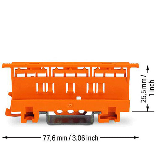 Wago Befestigungsadapter der Serie 221 4 mm² zur Montage auf TS 35 orange