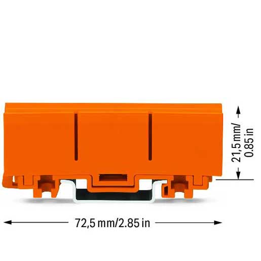 Wago Befestigungsadapter für ein- und zweireihige Klemmen Serie 2273 zur Montage auf TS 35/Schraubmontage orange