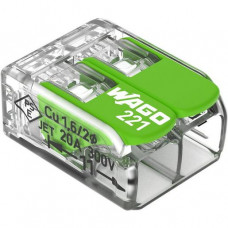 Wago Verbindungsklemme mit Hebeln Green Range 2-Leiter max. 4 mm² transparent 221-422