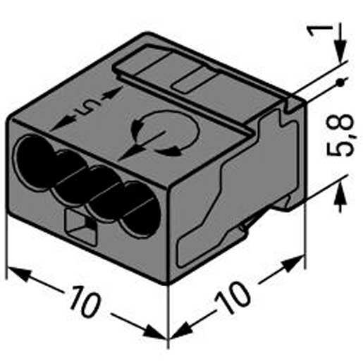 Wago MICRO-Verbindungsdosenklemme 4-Leiter-Klemme 0,6-0,8 mm² dunkelgrau