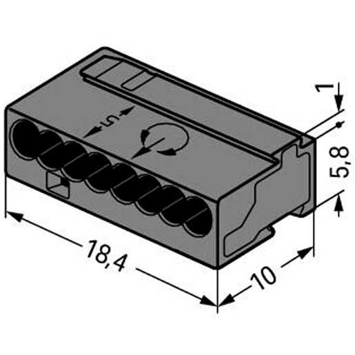 Wago MICRO-Verbindungsdosenklemme 8-Leiter-Klemme 0,6-0,8 mm² dunkelgrau