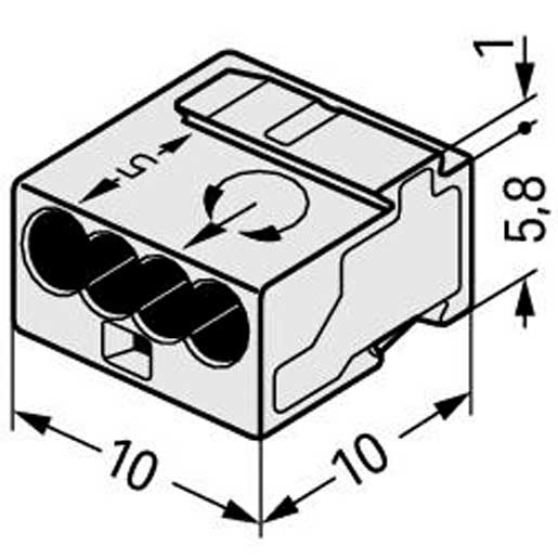 Wago MICRO-Verbindungsdosenklemme 4-Leiter-Klemme 0,6-0,8 mm² lichtgrau