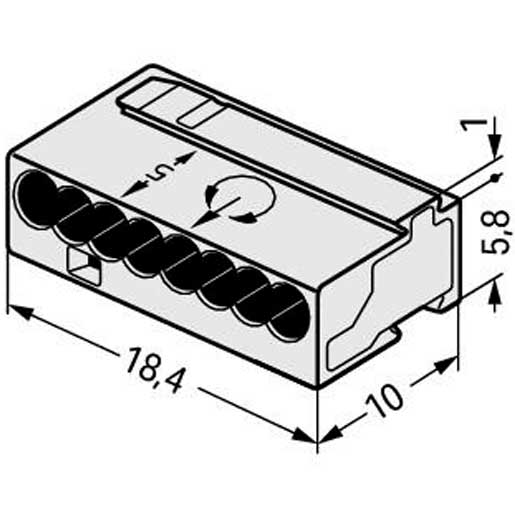 Wago MICRO-Verbindungsdosenklemme 8-Leiter-Klemme 0,6-0,8 mm² lichtgrau