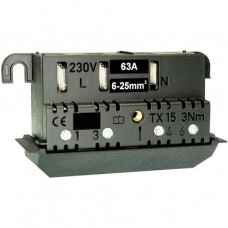 Bruchmann Steckleiste 2-polig (1P+N) Wechselstrom 63A gG Anschluss unten Tirol schwarz 1002